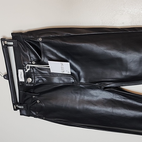 NEW Pistola ALine Vegan Leather Skinny Ankle Jeans Pants Black Revolve Holiday - Picture 14 of 16